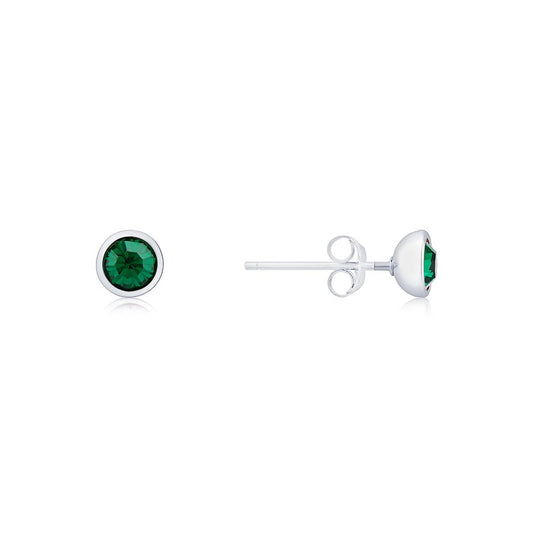 Karma Silver May Stud Earrings