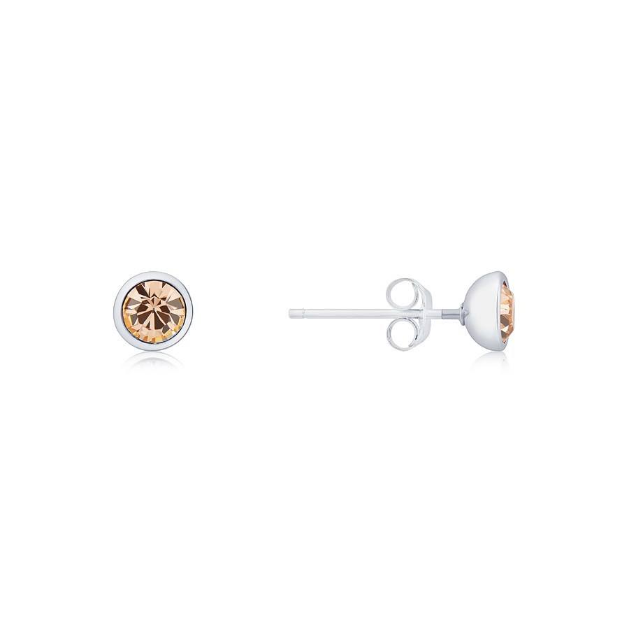 Karma Silver November Stud Earrings