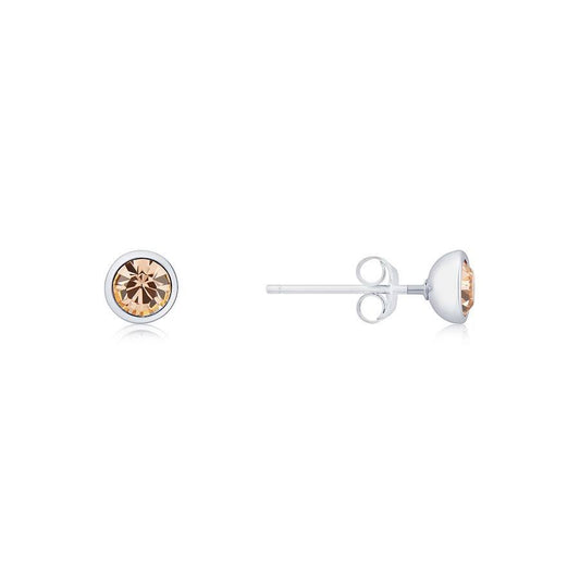 Karma Silver November Stud Earrings