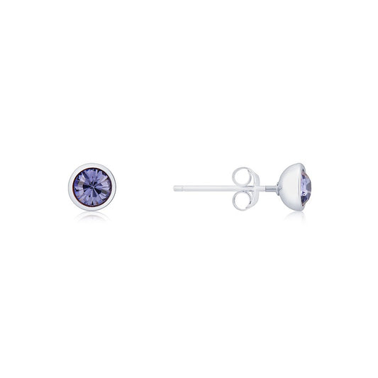 Karma Silver September Stud Earrings