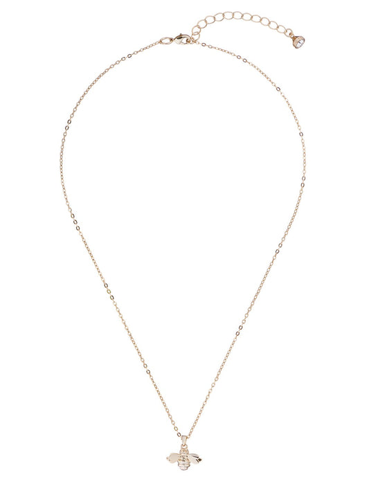 Ted Baker Bellema Brushed Gold Bumble Bee Necklace