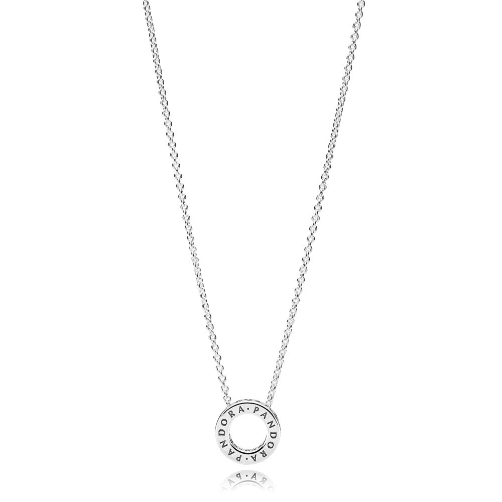 Pandora Silver Logo Reversible Necklace