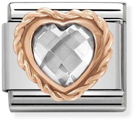 Nomination Rose Gold White Heart Charm