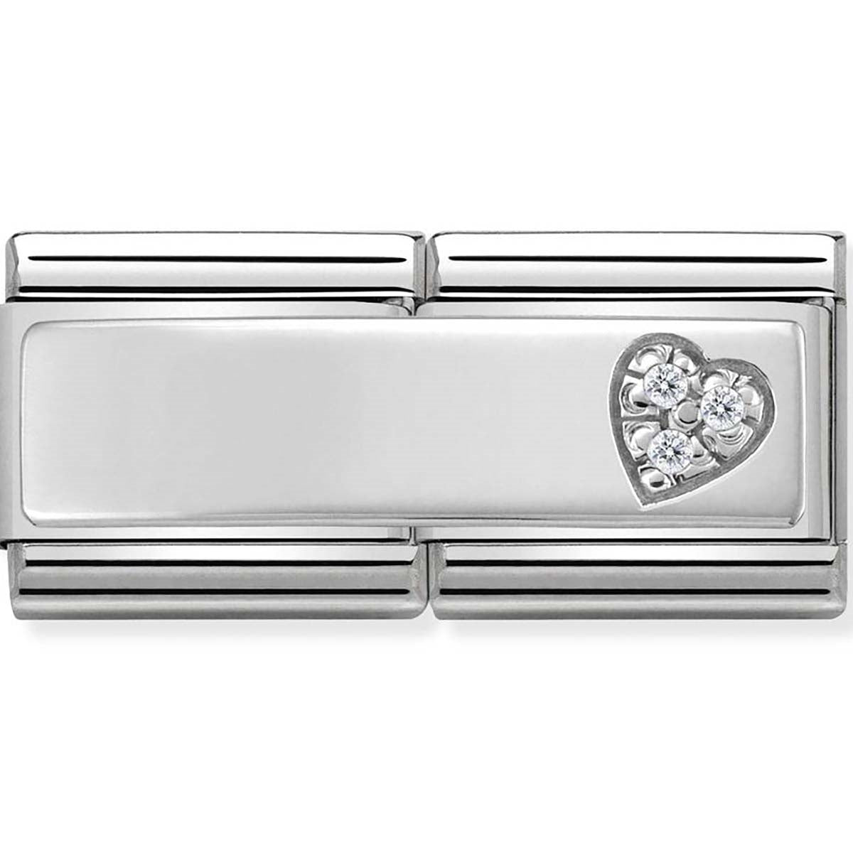 Nomination Silver shine Double Heart Charm