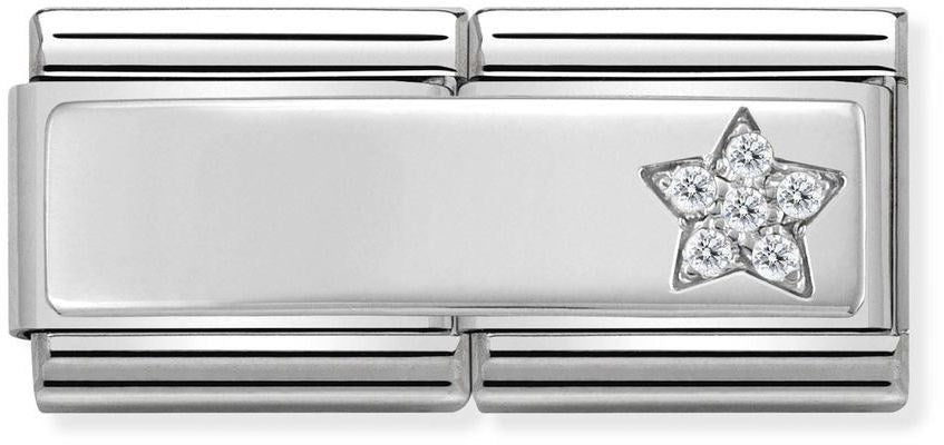 Nomination Silver shine Double Star Charm