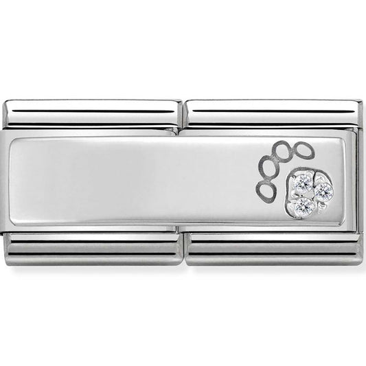 Nomination Silver shine Double Paw Print Charm