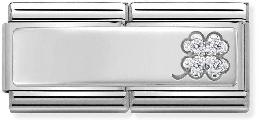 Nomination Silver shine Double Clover Charm