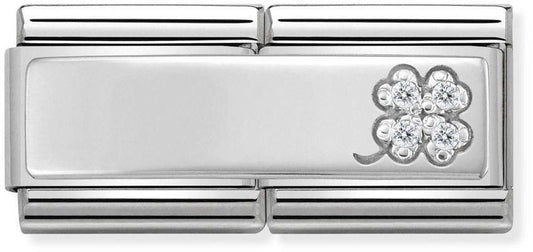 Nomination Silver shine Double Clover Charm