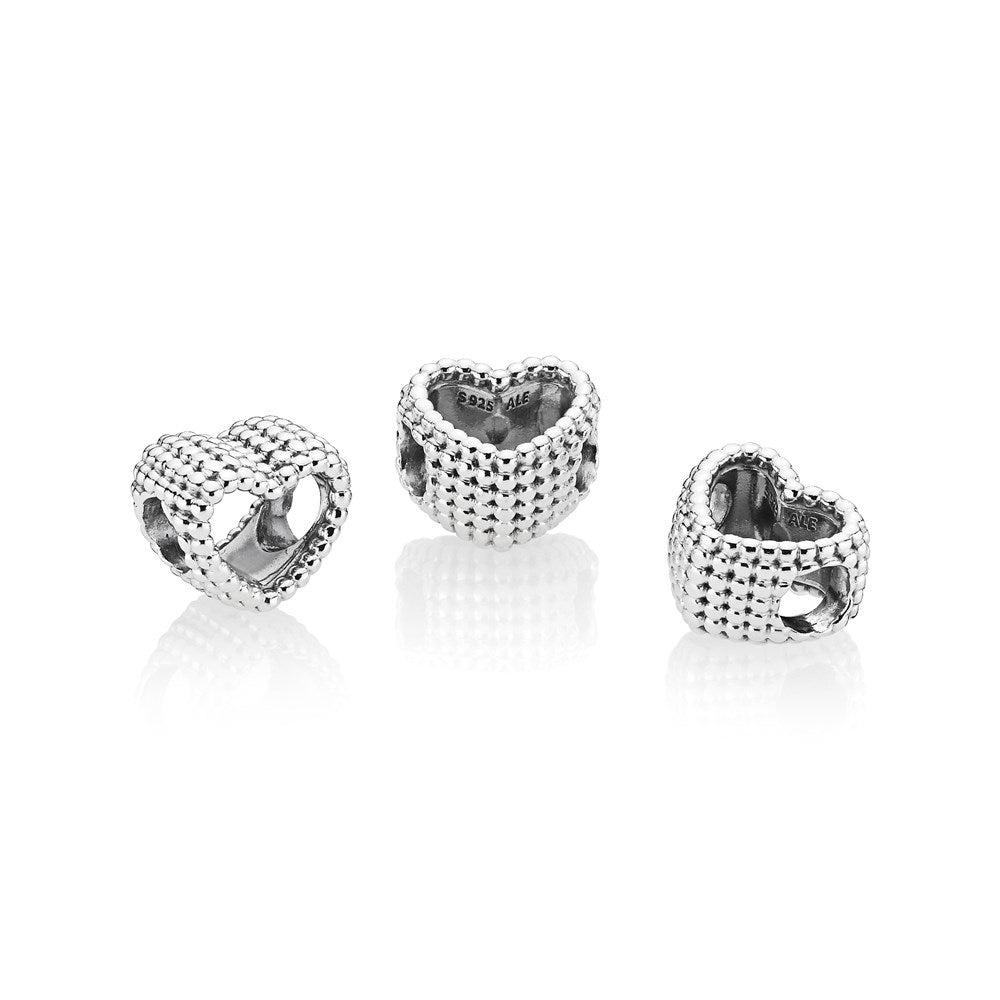 Pandora Silver Beaded Heart Charm