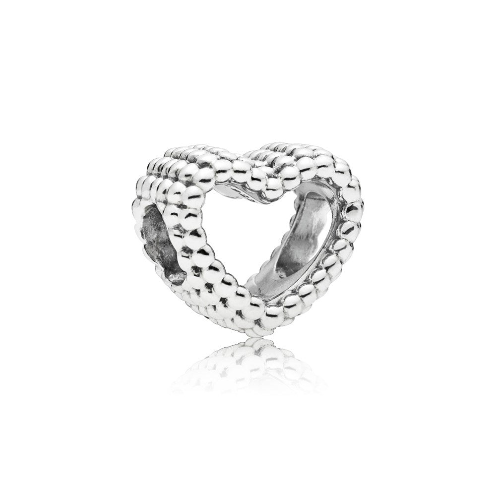 Pandora Silver Beaded Heart Charm