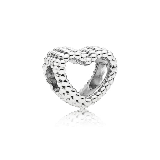 Pandora Silver Beaded Heart Charm