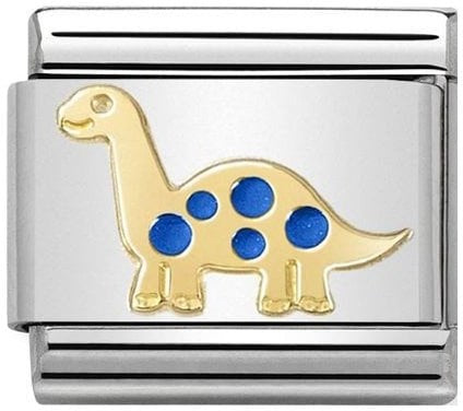 Nomination Gold & Blue Dinosaur Charm