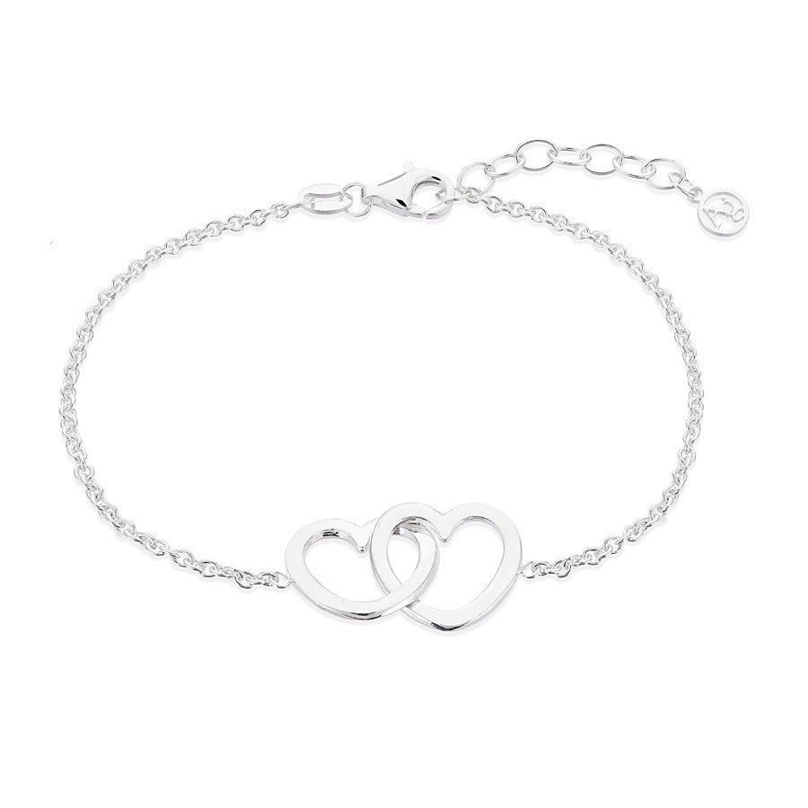 Argento Recycled Silver Interlinking Heart Bracelet