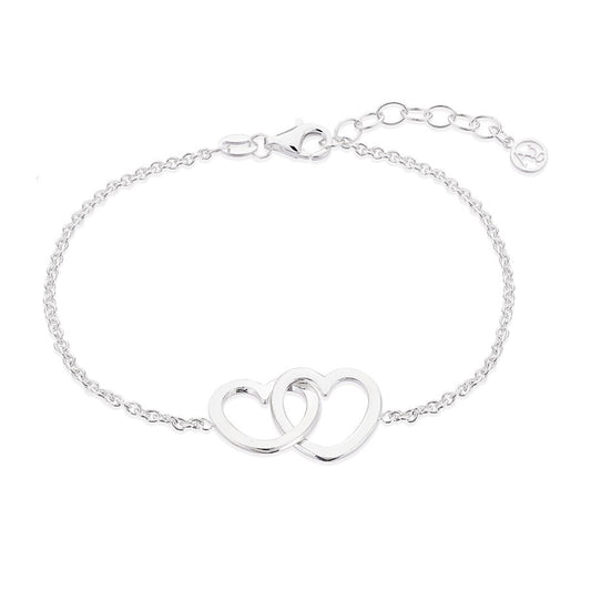 Argento Recycled Silver Interlinking Heart Bracelet