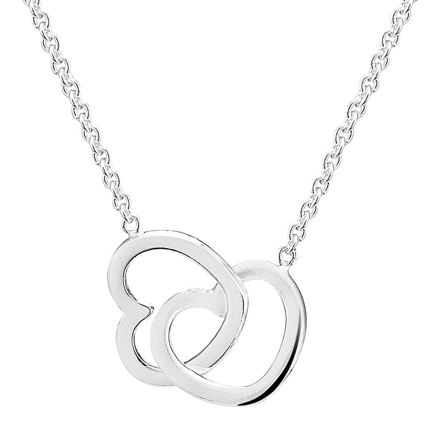 Argento Recycled Silver Interlinking Heart Necklace