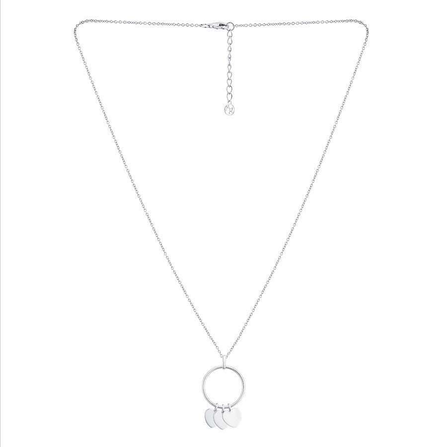 Argento Silver Triple Heart Engraving Necklace