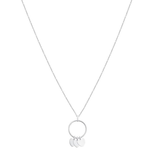 Argento Silver Triple Heart Engraving Necklace