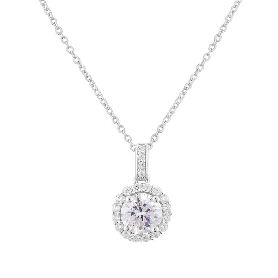 Argento Silver Crystal Halo Necklace