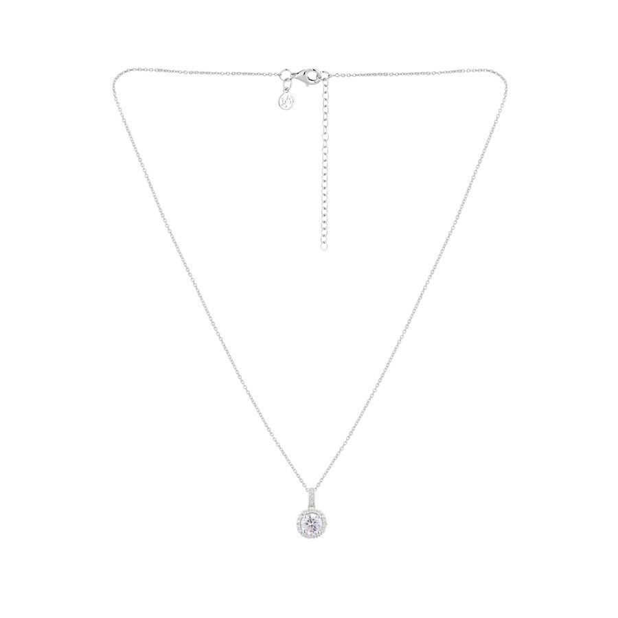 Argento Silver Crystal Halo Necklace