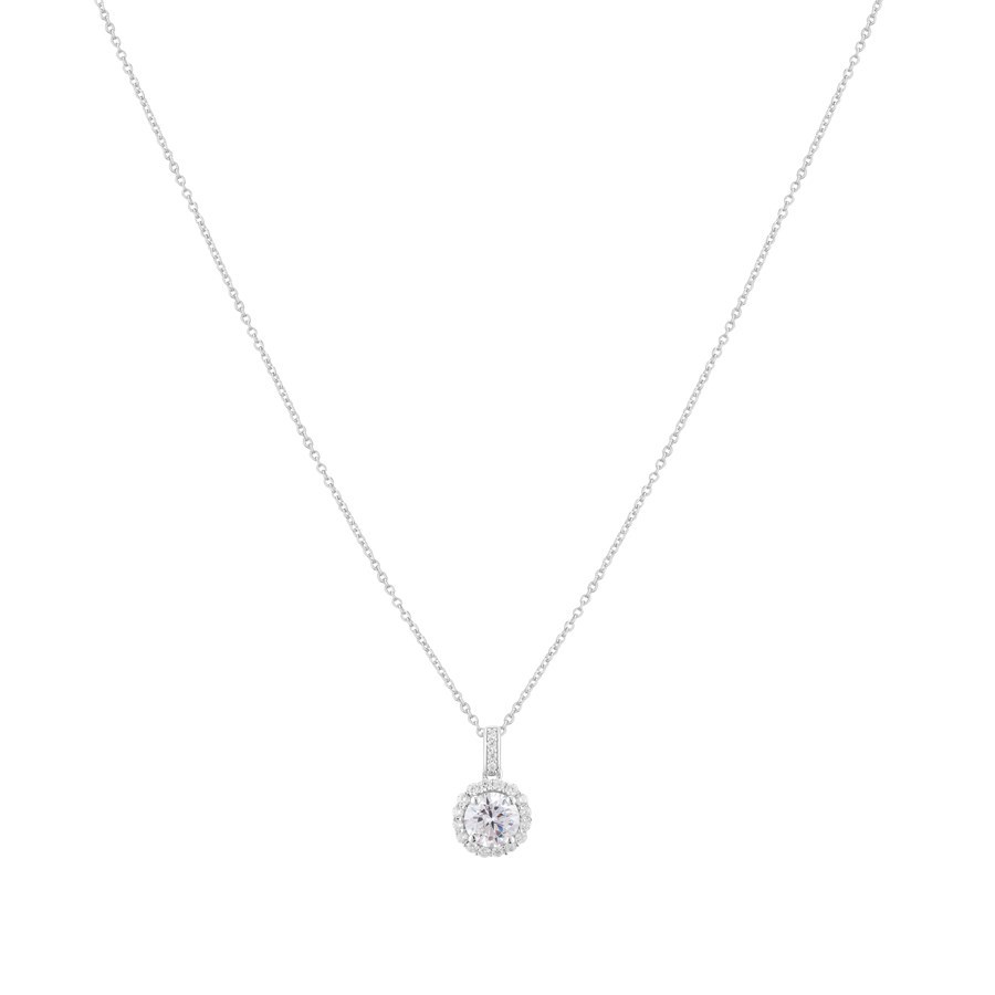 Argento Silver Crystal Halo Necklace