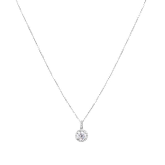 Argento Silver Crystal Halo Necklace