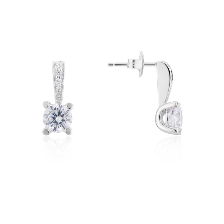 Argento Silver Square Crystal Earrings