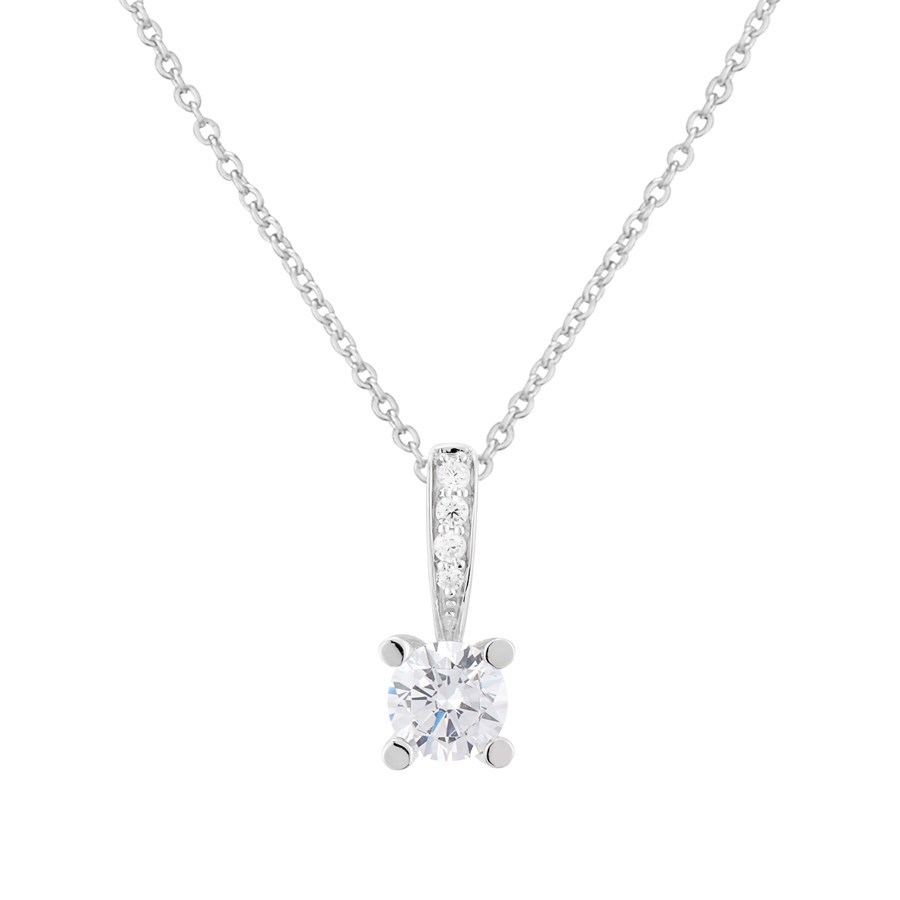 Argento Silver Square Crystal Necklace