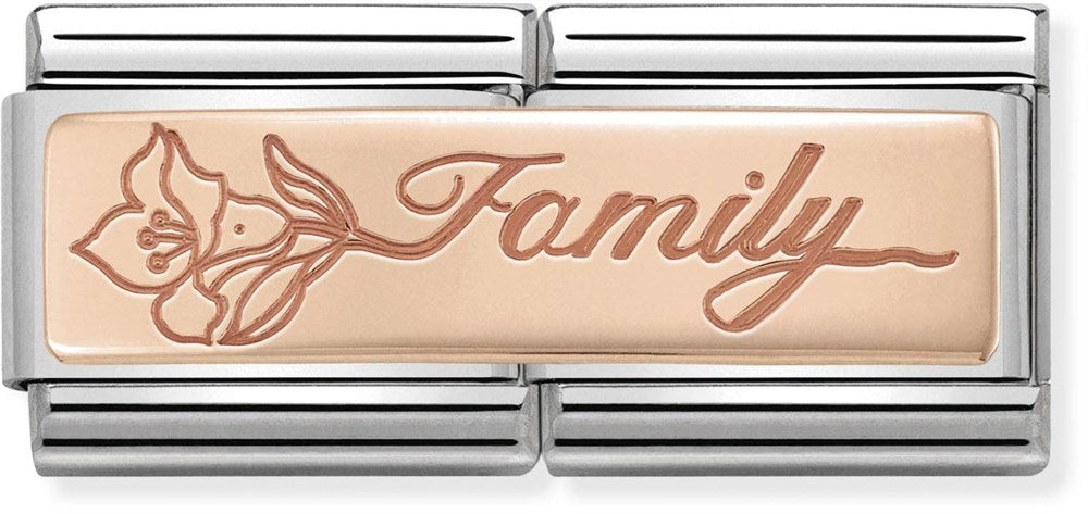 Nomination Rose Gold Double Family Flower Charm 