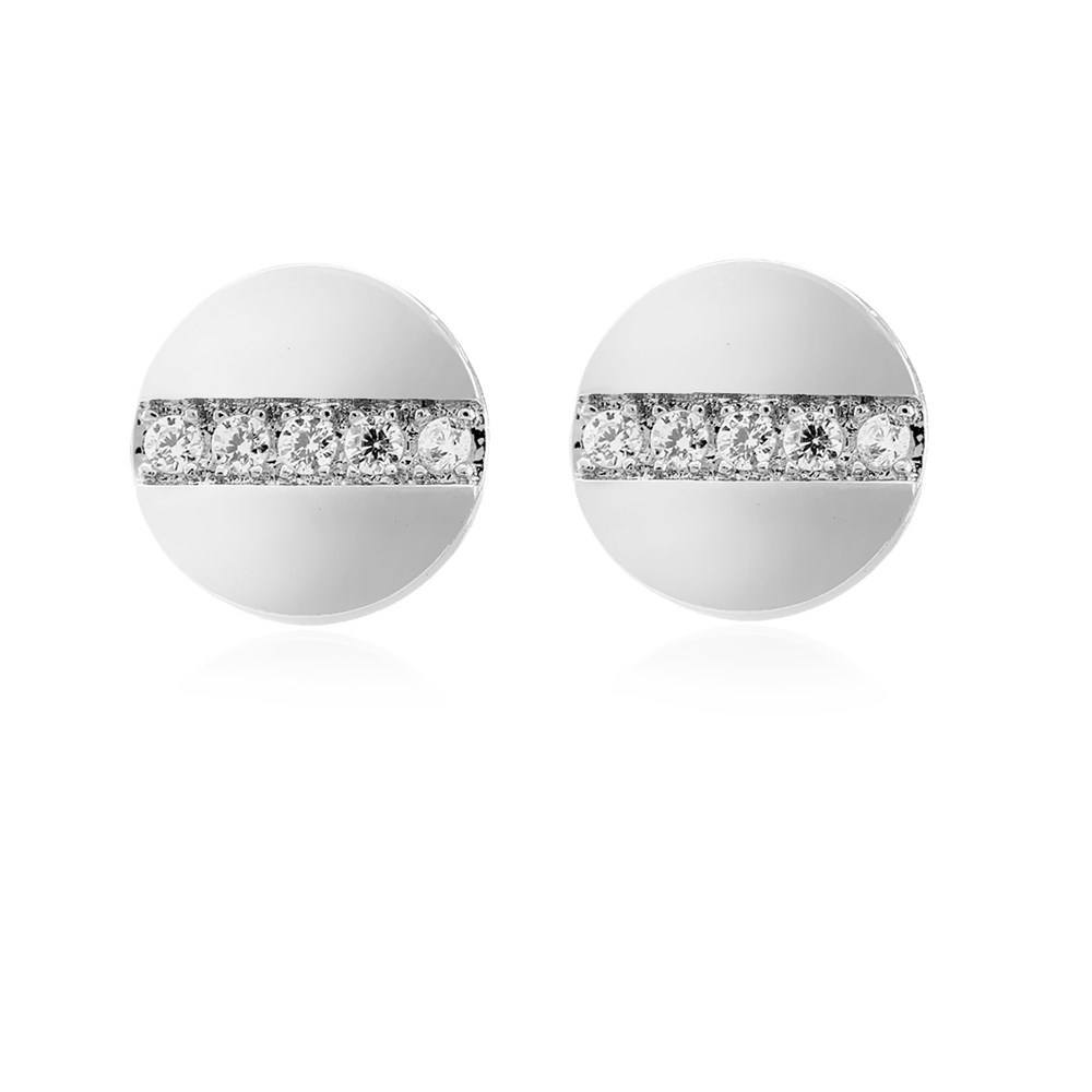August Woods Silver Fine Crystal Stud Earrings