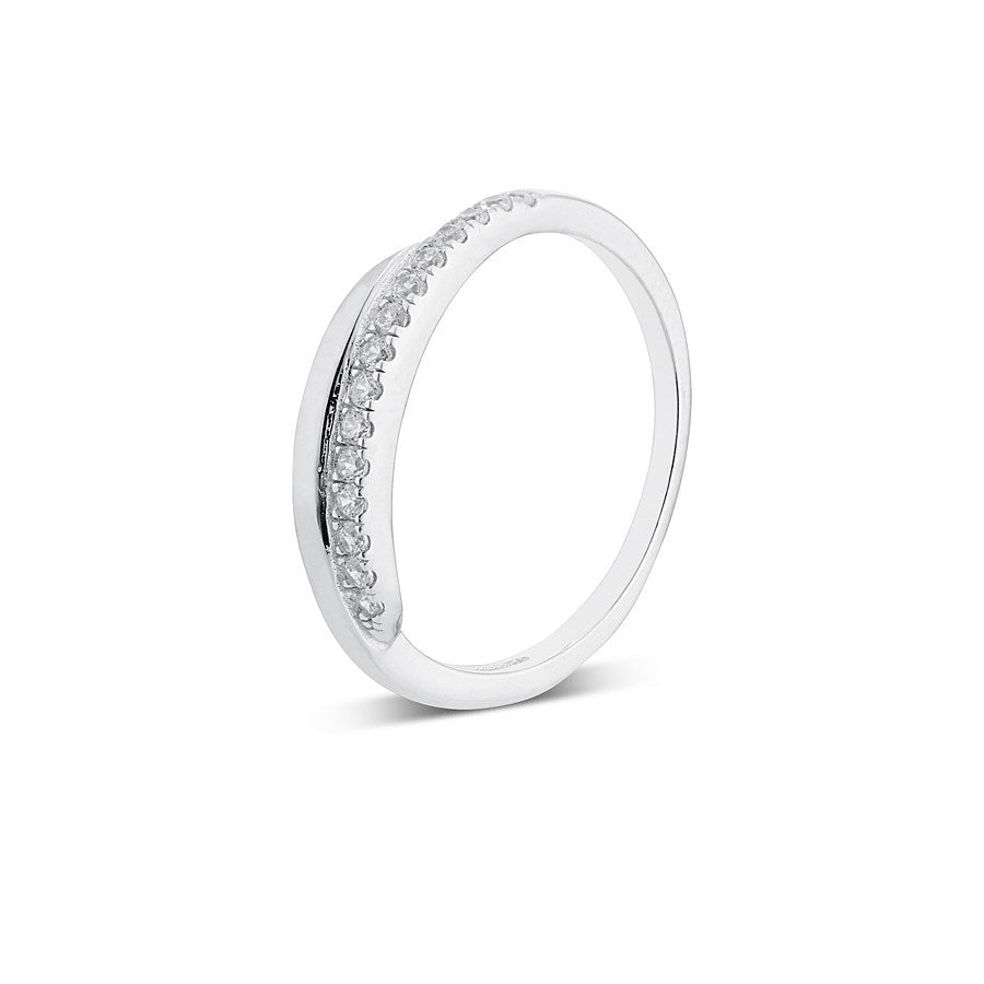 Argento Silver Crystal Twist Stacking Ring