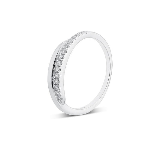 Argento Silver Crystal Twist Stacking Ring
