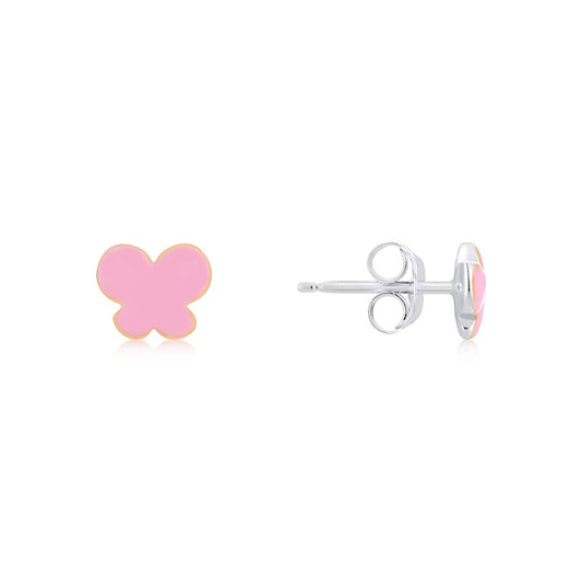 Argento Childrens Recycled Silver Butterfly Earrings