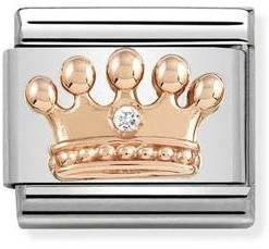 Nomination Rose Gold Sparkling Crown Charm 