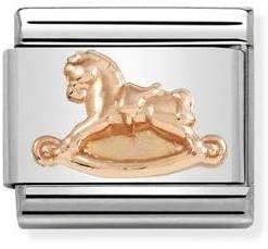 Nomination Rose Gold Rocking Horse Charm 