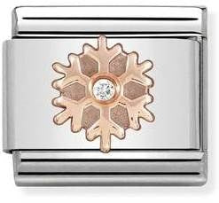 Nomination Rose Gold Sparkling Snowflake Charm 