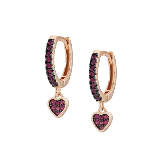Nomination Sweetrock Rose Gold Heart Hoop Earrings