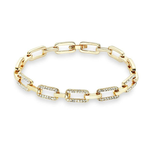 August Woods Gold Rectangle Crystal Link Bracelet 