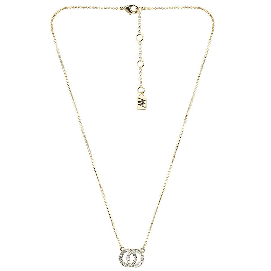 August Woods Gold Crystal Link Circle Necklace