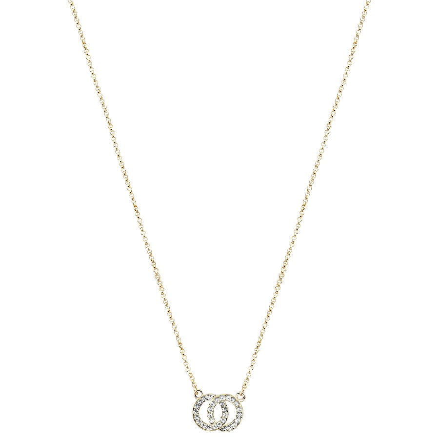 August Woods Gold Crystal Link Circle Necklace