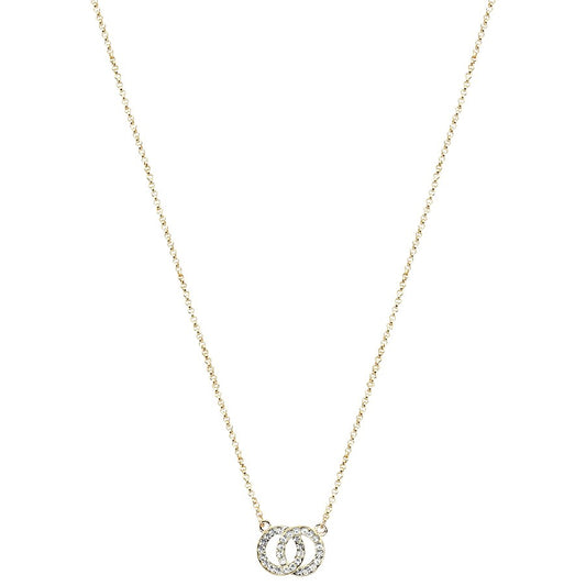 August Woods Gold Crystal Link Circle Necklace