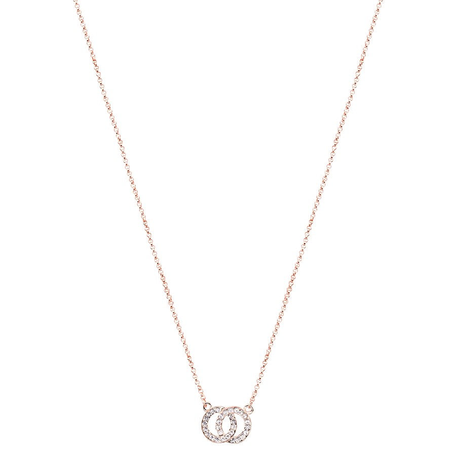 August Woods Rose Gold Crystal Link Circle Necklace