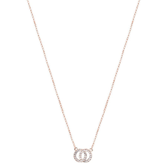 August Woods Rose Gold Crystal Link Circle Necklace