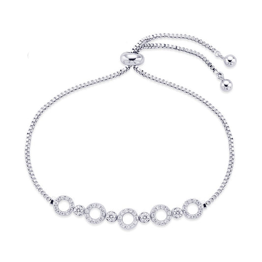 August Woods Silver Crystal Circle Pull Bracelet
