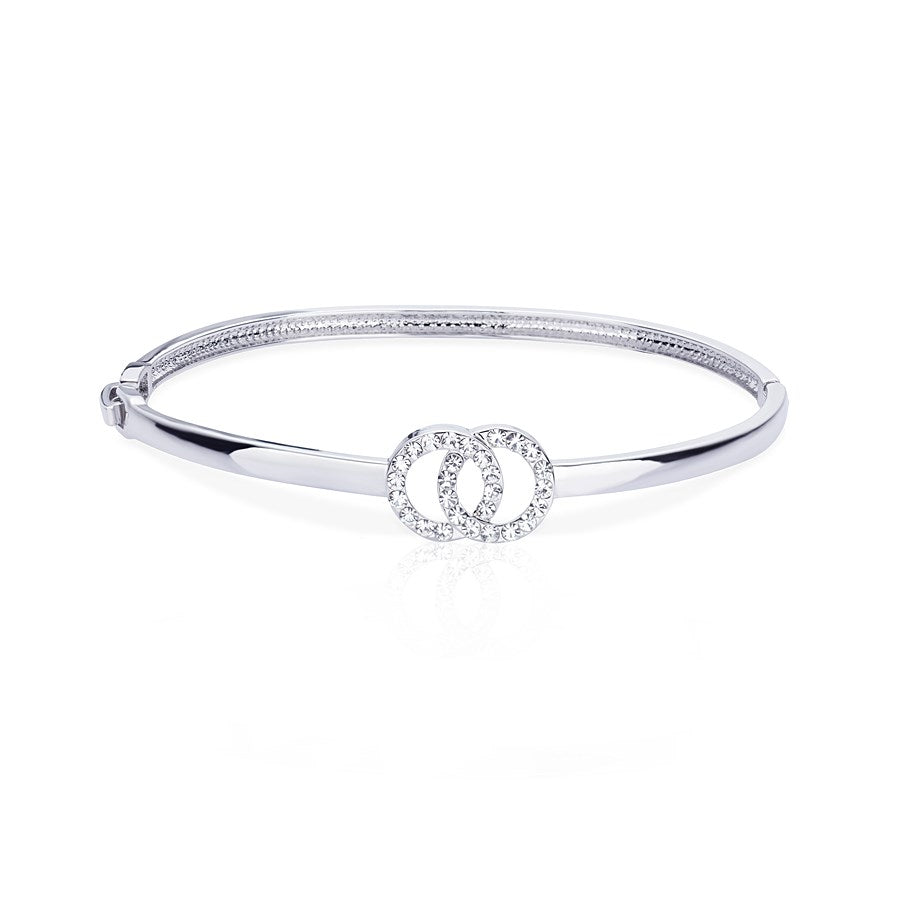 August Woods Silver Crystal Link Circle Bangle 