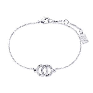 August Woods Silver Crystal Link Circle Bracelet