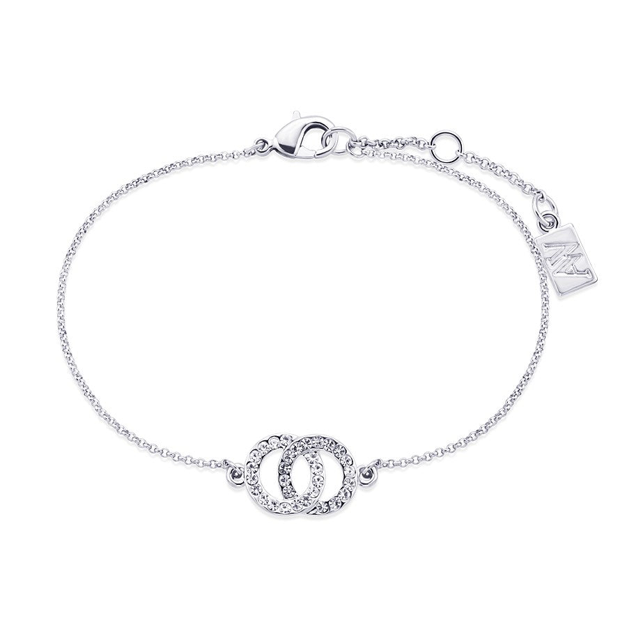 August Woods Silver Crystal Link Circle Bracelet