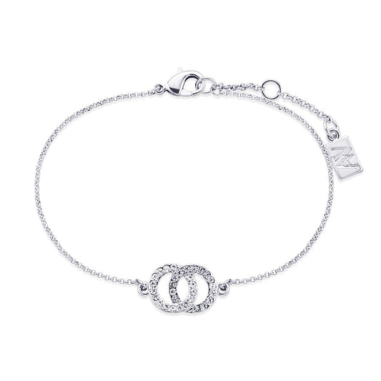 August Woods Silver Crystal Link Circle Bracelet