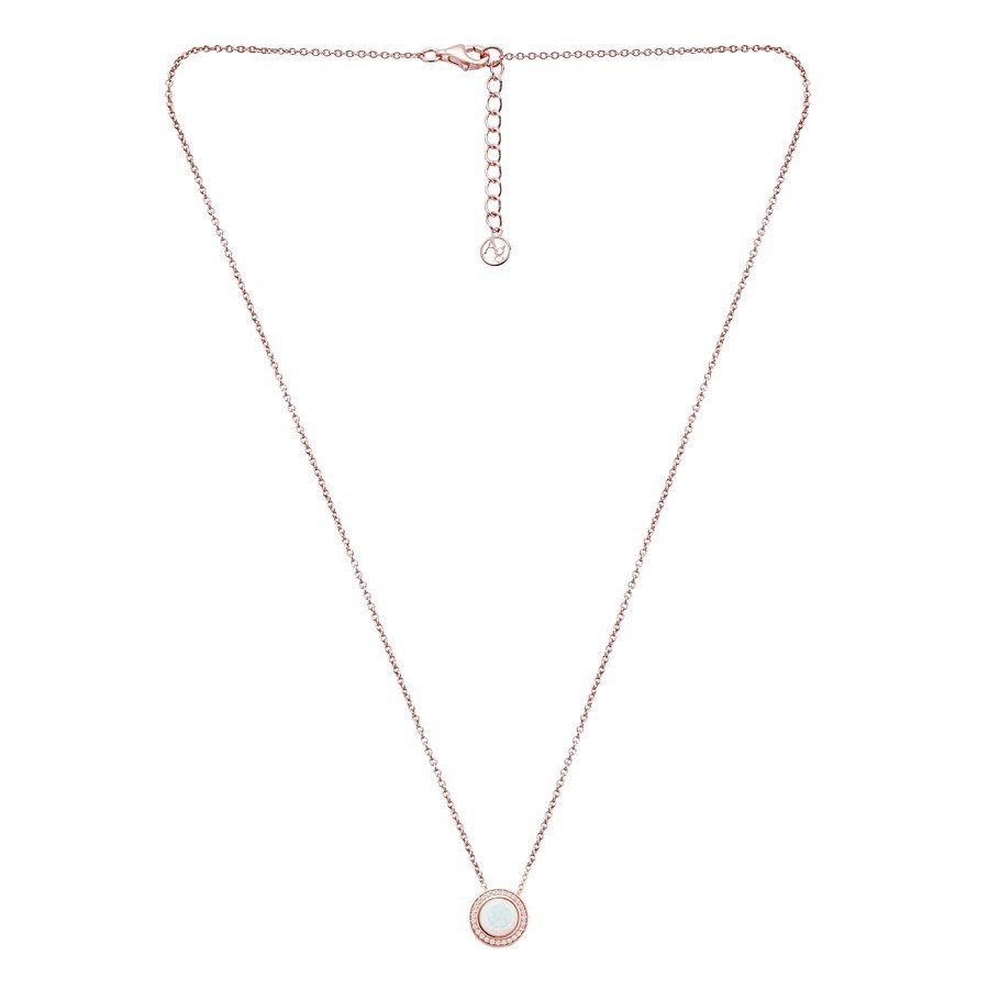 Argento Rose Gold + Opal Halo Necklace 