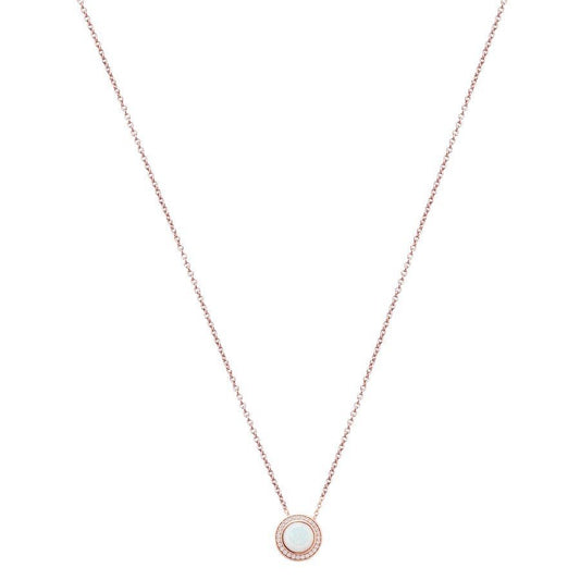Argento Rose Gold + Opal Halo Necklace 