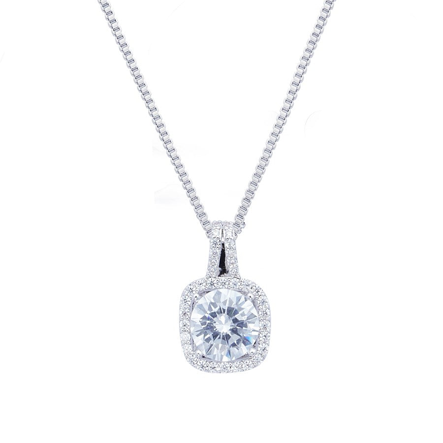 August Woods Silver Halo Drop Necklace